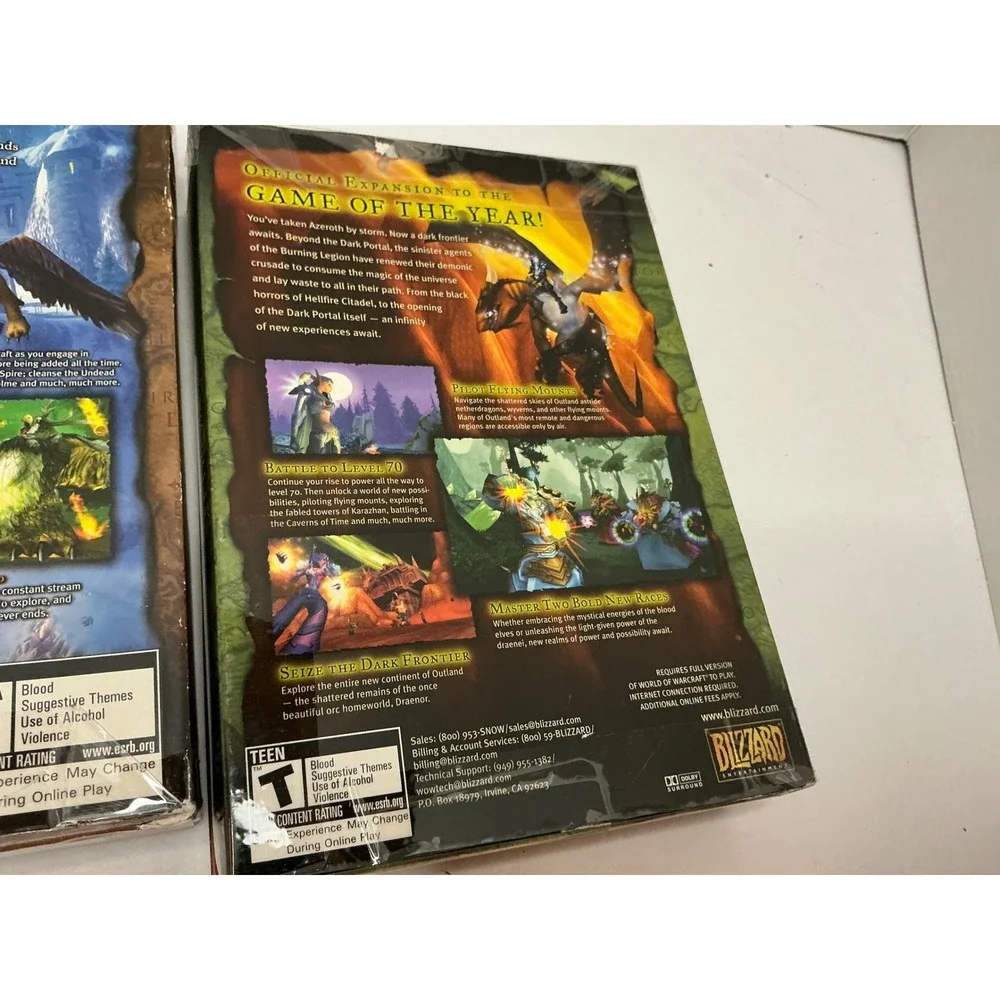 Blizzard World of Warcraft Burning Crusade PC Big Box Game Lot‎ Vintage 2000s
